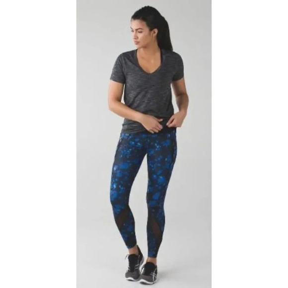 Lululemon Inspire Tight II *Full-On Luxtreme (Mesh) Black/Blue-sz 6 - Picture 3 of 11